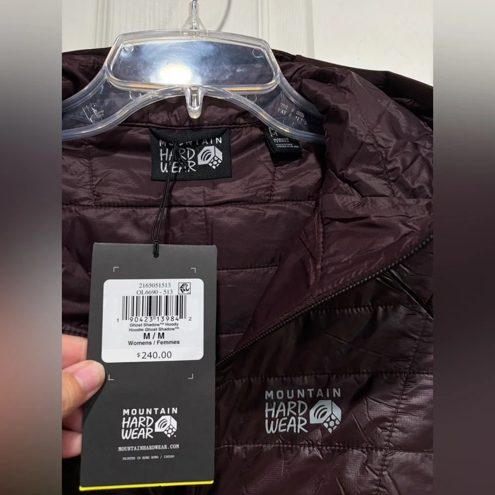 Mountain Hardwear Women's Medium Ghost Shadow Hooded Jacket Wine NWT Puffer